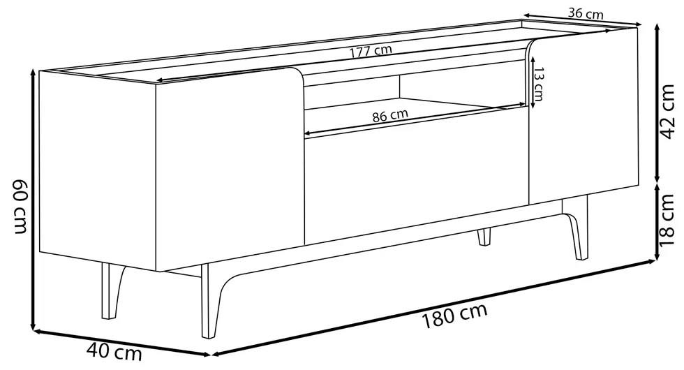 Rack Bancada Decorativo Flórida MDP/MDF TV até 75 Polegadas Portas Tauari/Off White G77 - Gran Belo