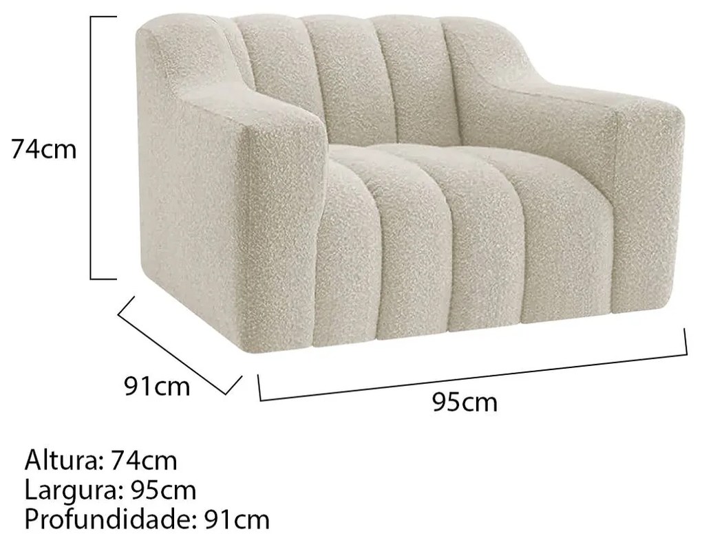 Kit 02 Poltronas Luxo recepção Sala Elegance Bouclé