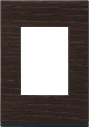 Placa Suporte 4x2 3 Módulos Vertical Wengue Wood Orion Class
