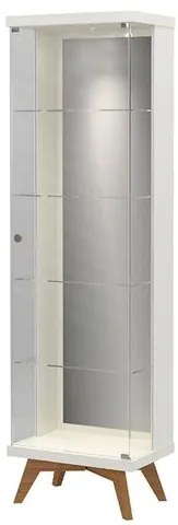 Cristaleira Espelhada Retro Uruguai Led Off White Freijó - 47486 Sun House