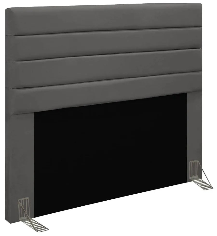 Cabeceira Casal King Cama Box 195cm para Quarto Rubi Suede M11 - D'Rossi - Grafite