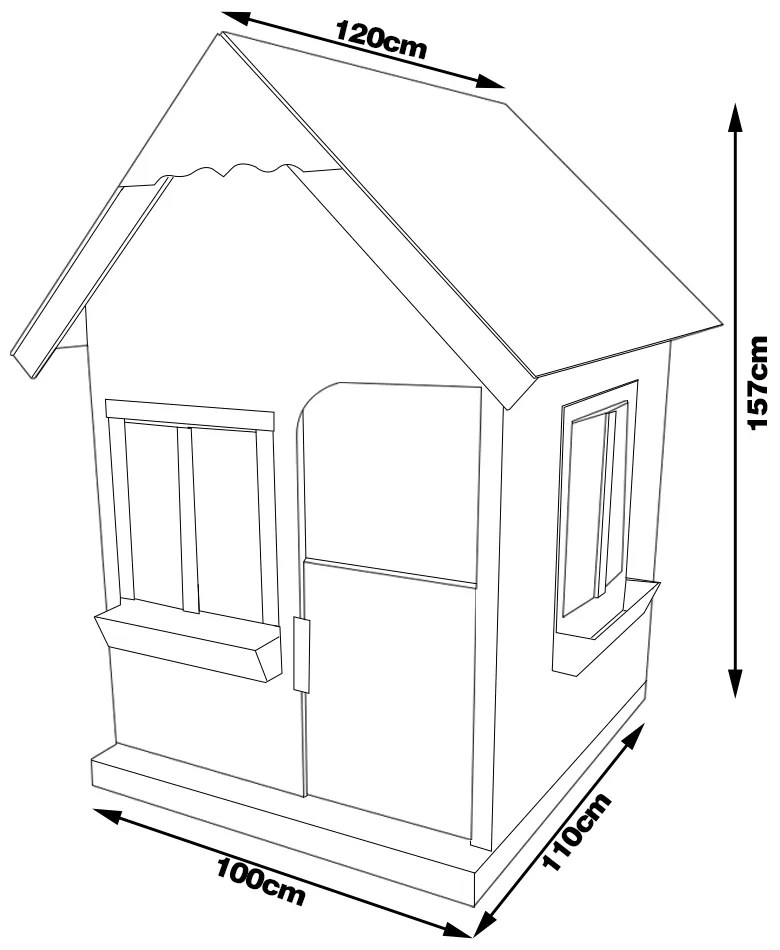 Casinha De Brinquedo Com Floreiros MDF Amarelo/Branco L12 - Gran Belo
