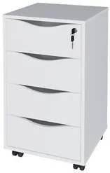 Mesa Escrivaninha em L Eron e Gaveteiro com Rodízios Mity A06 Branco -