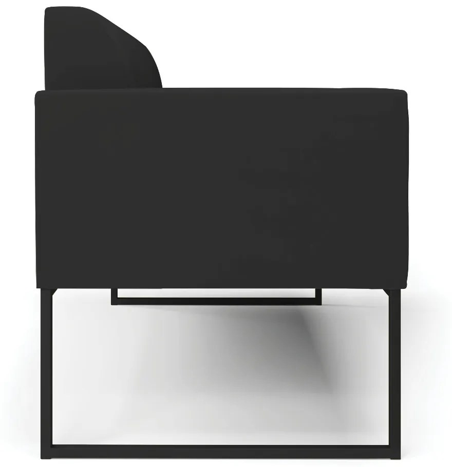 Sofá Namoradeira Base Industrial Preto Marisa Veludo D03 - D'Rossi - Preto