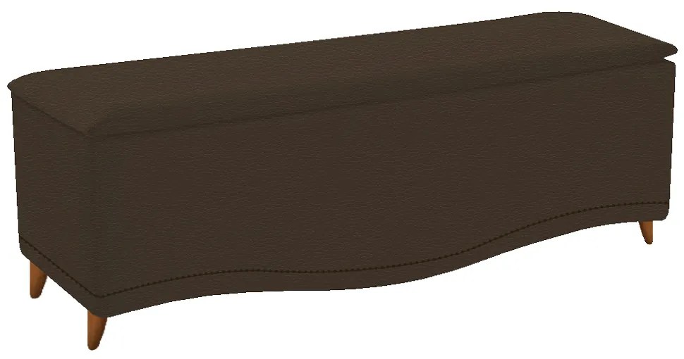 Calçadeira Estofada Yasmim 160 cm Queen Size Corano Marrom - ADJ Decor