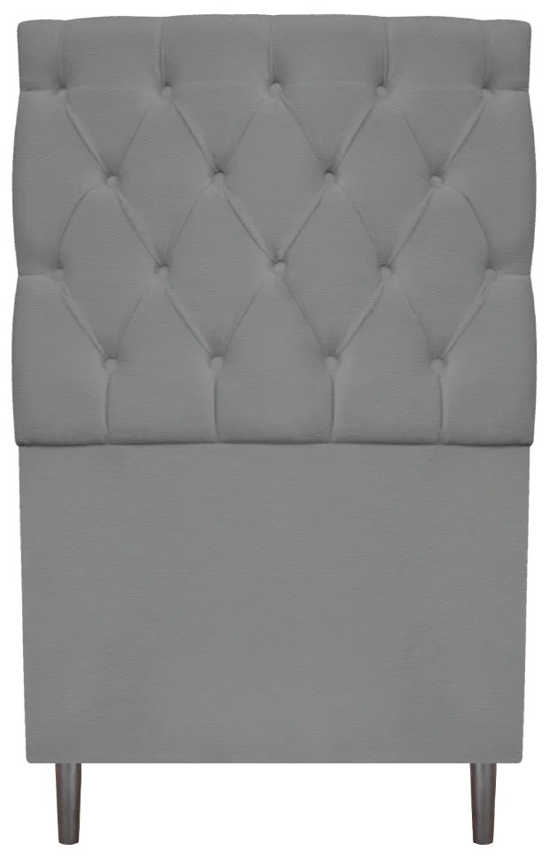 Kit Cabeceira e Calçadeira Liverpool 90 cm Solteiro Corano Cinza - ADJ Decor