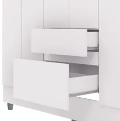 Guarda Roupa Solteiro 154cm Com Espelho Mayra Branco Flex V02 - Mpozen