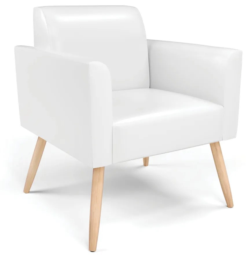 Sofá Namoradeira com 2 Poltronas Pés Palito Natural Marisa Corano D03 - D'Rossi - Branco