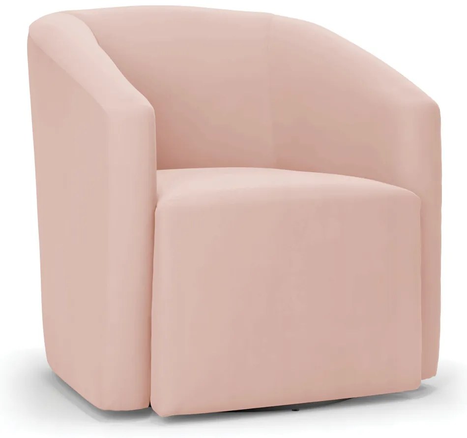 Poltrona Decorativa Base Giratória Stella Max Veludo Rosê D03 - D'Rossi