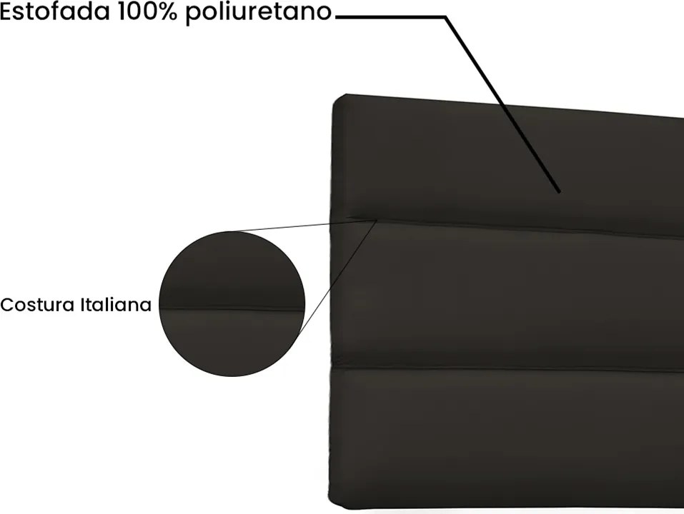 Painel La Italiana Para Cama Box King 195 cm Corino S04 - D'Rossi - Marrom