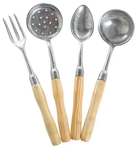 Kit Utensílios de Cozinha Prata 4 Peças