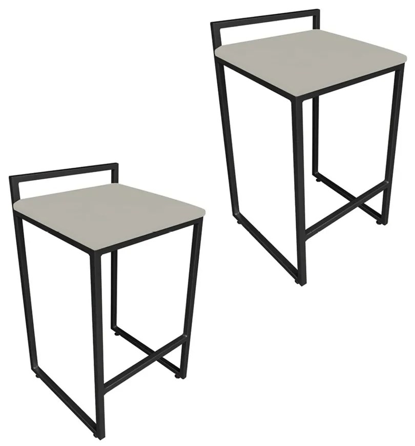 CONJUNTO 02 BANQUETAS PIETRA SUEDE MARRO