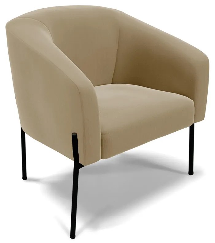 Namoradeira e 2 Poltronas Pé de Ferro Preto Stella Suede D03 - D'Rossi - Marrom Rato