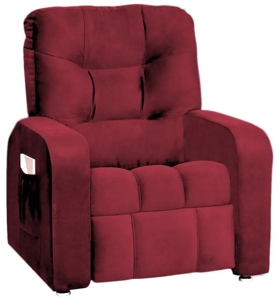 Poltrona do Papai Azera Mx7 Reclinável Suede Vermelho - Matrix