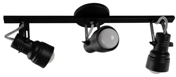 Spot De Sobrepor Triplo Aluminio - PRETO