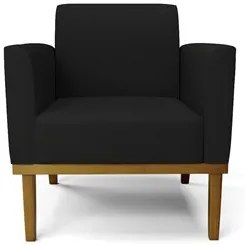 Sofá Namoradeira e 2 Poltronas Base Madeira Castanho Maressa Linho Pre