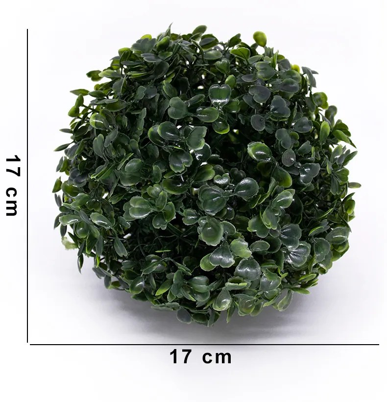 Buxinho Artificial Bola de Grama Decorativa Sintética 17cm Verde - D'Rossi