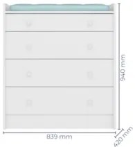 Berço Mini Cama Com Colchão e Cômoda Doce Sonho Branco - Qmovi