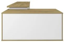 Mesa Escrivaninha em L Sharp e Balcão 70cm 2 Portas Tok A06 Olmo/Branc