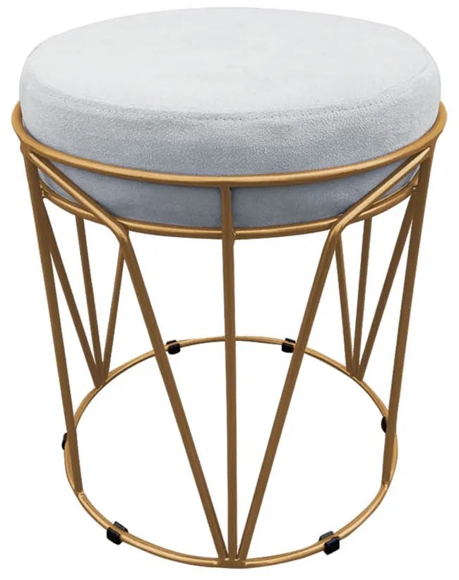 KIT 02 PUFF BABU SUEDE BASE DOURADO DROS - Cinza