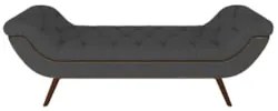 Puff Recamier Calçadeira 195cm Pés Palito Madeira Vêneto Z37 Veludo Ch