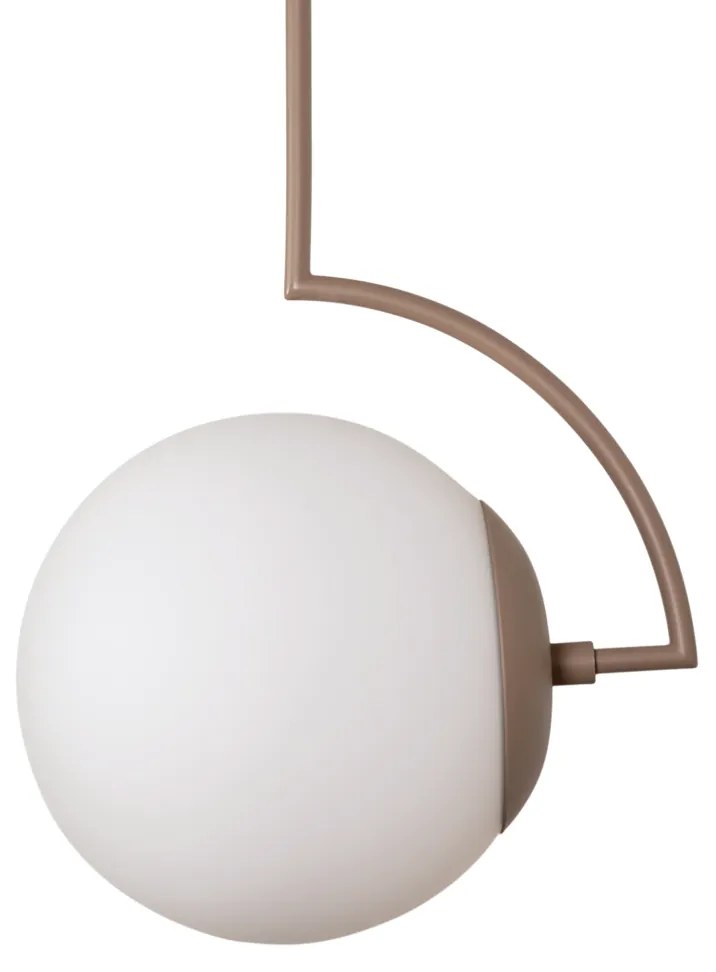Pendente Allen 20X25,6X42,8Cm 1Xe27 Mini Bulbo G45 Alumínio E Globo Ø2... (MR-T - Marrom Texturizado, FOSCO)
