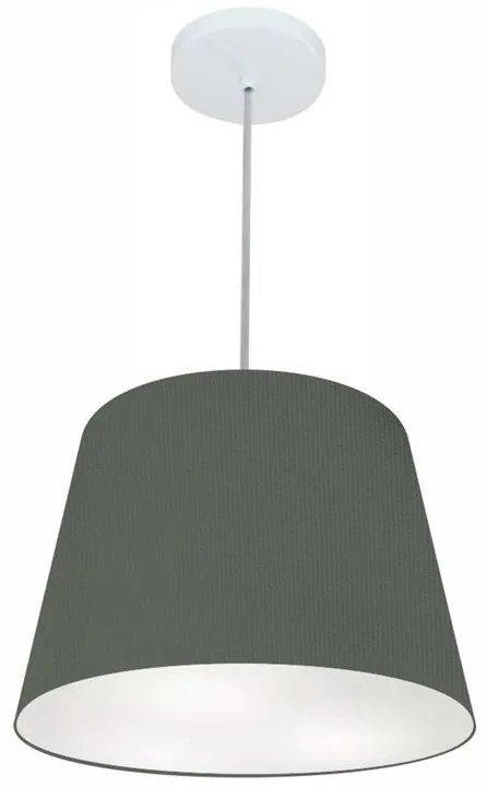 Lustre Pendente Cone Vivare Md-4246 Cúpula em Tecido 30/40x30cm - Bivolt