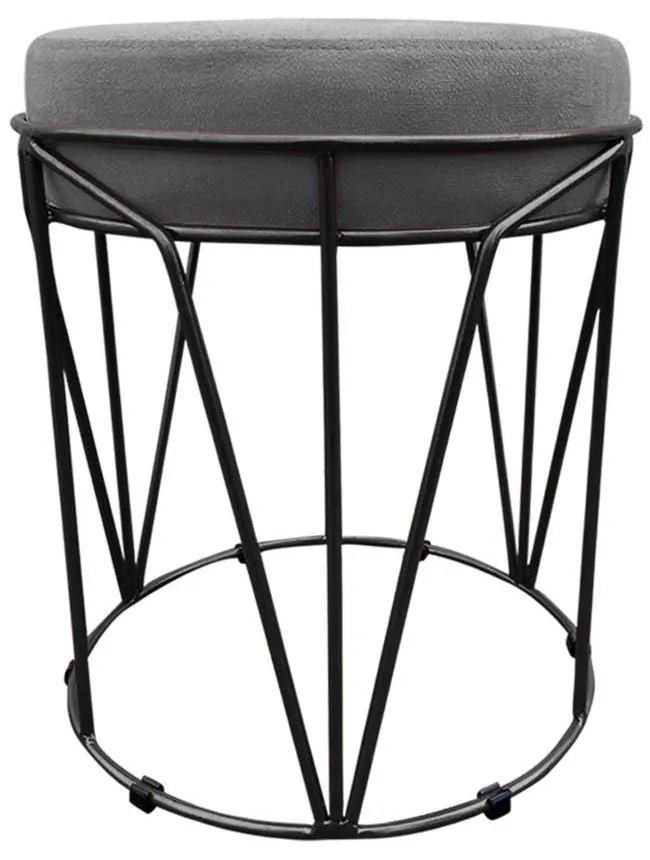 Puff Multiuso com Mesa Babu 2 em 1 Suede Grafite Base Preto - D'Rossi