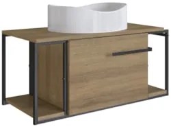 Gabinete Banheiro Suspenso 80cm Cuba Oval Ripy Mel/Branco Z54 - Mpozen