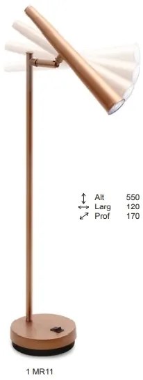 Abajur Stratus 17X12X55Cm Cone Slim Longo Articulado 1Xg9 - Old Artisa... (PRETO)