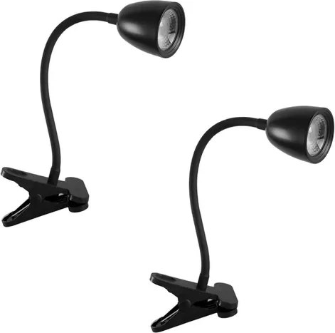Kit 2 Luminárias De Mesa Led Abs Com Garra 4W 3000K Focus