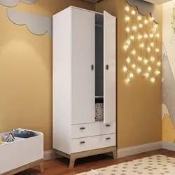 Guarda Roupa Infantil 73cm 2 Portas 2 Gavetas Favo de Mel 005 Branco -