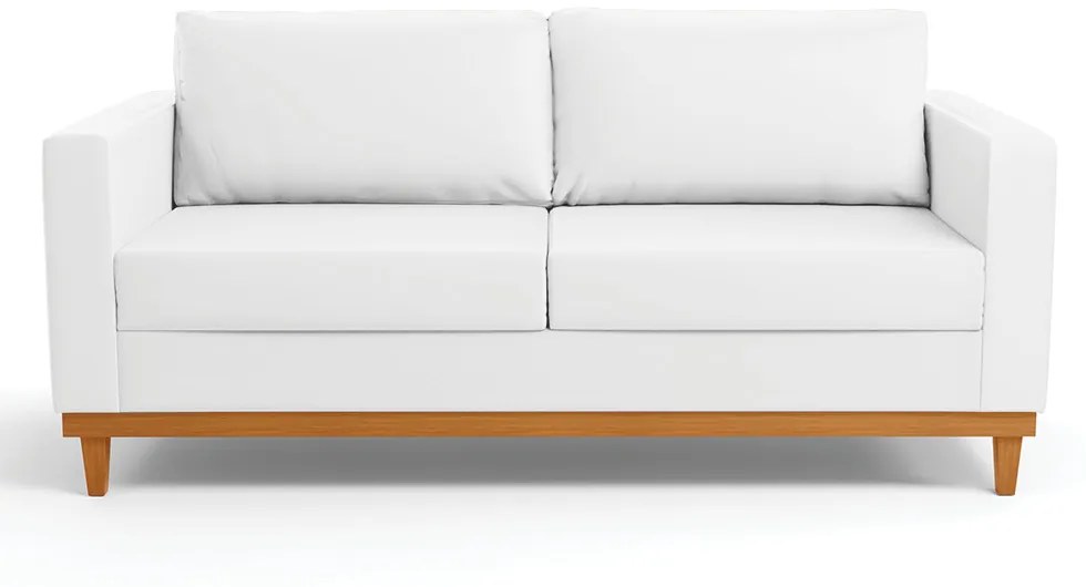 Sofá 03 Lugares Juliette Corino Base Madeira Castanho D03 - D'Rossi - Branco