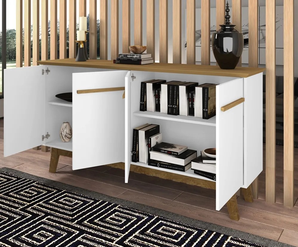 Aparador Buffet Opala Cinamomo Com Branco – Bechara Móveis