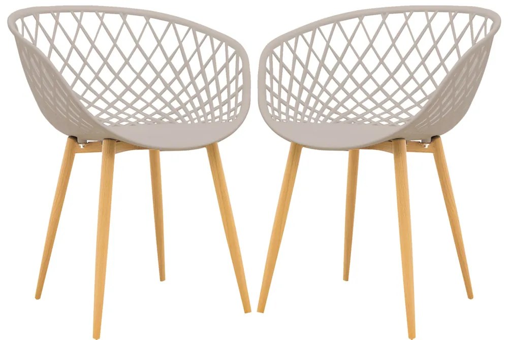 kit 2 Cadeiras Decorativas Para Sala de Estar Ápeiron Nude G56 - Gran Belo