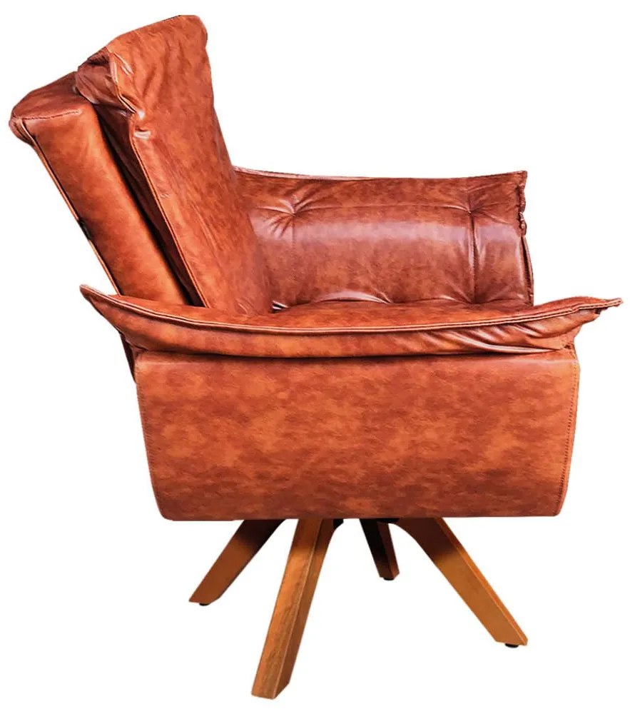 Poltrona Sala de Estar Giratória MM30 Opalla Corano D03 - D'Rossi - Nozes