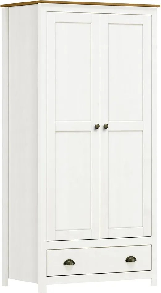 Armário Organizador 2 Portas Madeira Maciça Osiris Branco/Freijo - G74 - Gran Belo