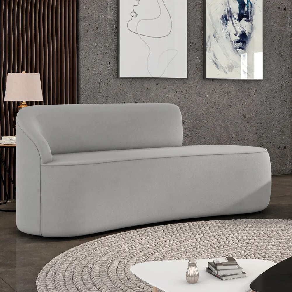 Sofá 3 Lugares Orgânico 180 cm Morgan Suede D03 - D'Rossi - Cinza