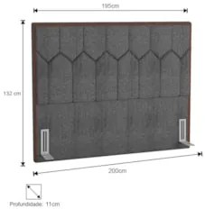 Cabeceira Cama Box Casal King 195cm Órion Z37 Linho Cinza - Mpozenato