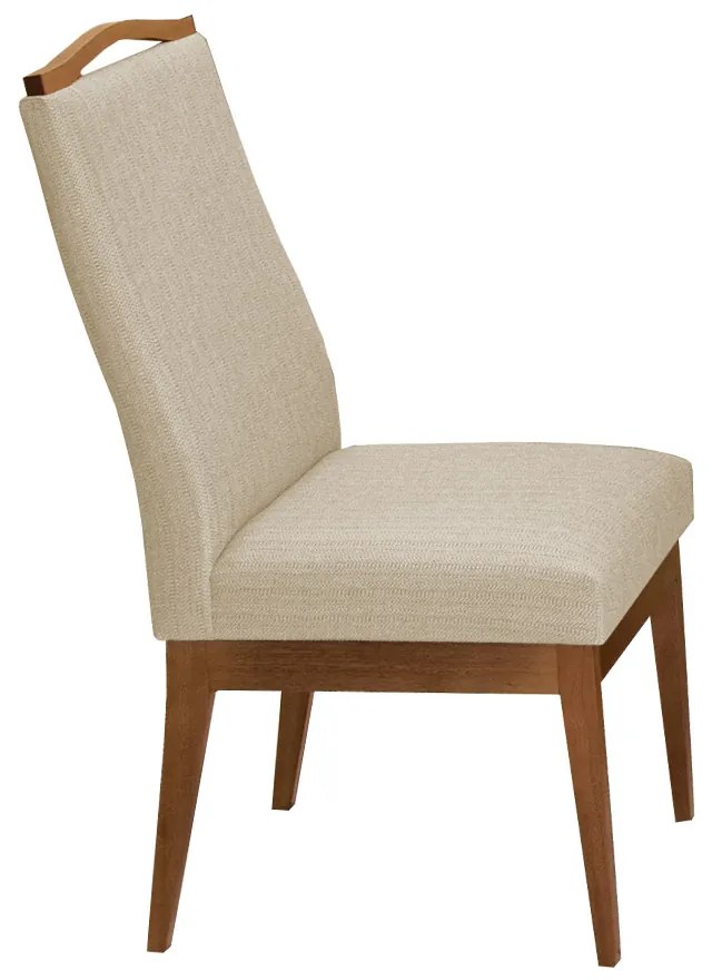 Conjunto 8 Cadeiras Sala de Jantar Lara Linho/Poliester Bege