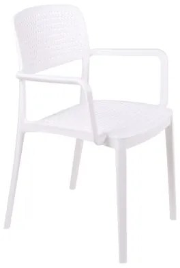 Cadeira Tramontina Serena com Braços Branco Empilhável em Polipropileno com Proteção Antimicrobiana