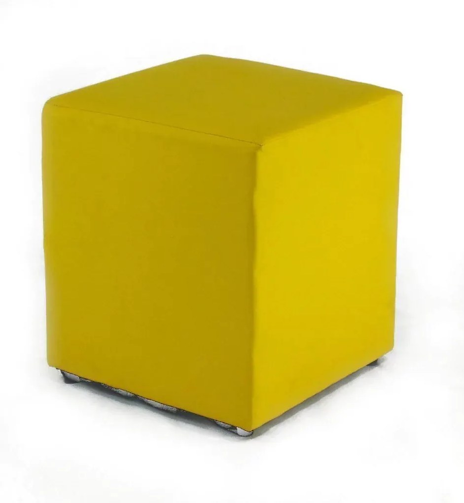 Puff Quadrado Box Couro 45X35Cm Ecológico Orthovida (Vermelho)