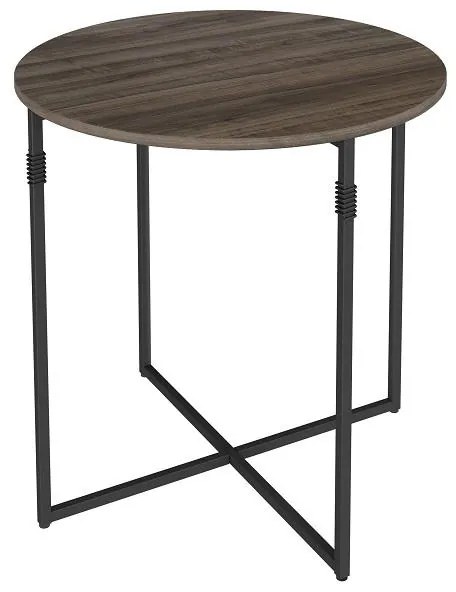 Mesa Lateral Redonda Joice Industrial Aço Ameixa Negra Preta
