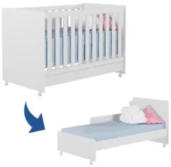 Berço Americano Mini Cama Com Rodízios Charme Z49 Branco - Mpozenato