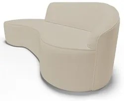 Sofá Living  3 Lugares 230cm Braço Direito Mozart D06 Sintético Bege -