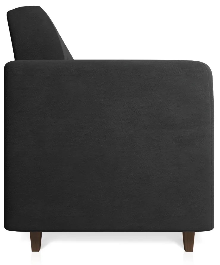 Sofá 03 Lugares Arezzo Suede Pés Chanfrado Tabaco - D'Rossi - Preto