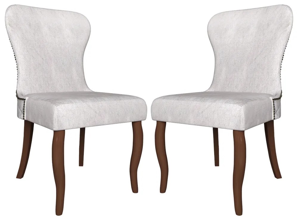 Kit 2 Cadeiras Decorativas Sala De Jantar Duque Madeira Linho Cinza G48 - Gran Belo