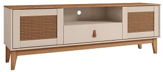 Rack Esmeralda 1.60 Off White/Noce - Casa D Móveis