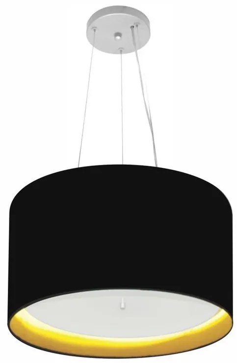 Lustre Pendente Cilíndrico Vivare Md-4319 Cúpula em Tecido 40x25cm - Bivolt