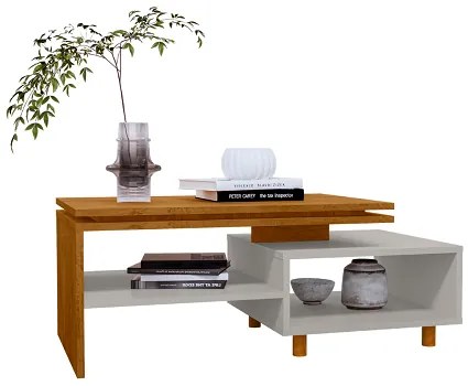Mesa De Centro Lima Naturalle/Off White - Bechara Móveis